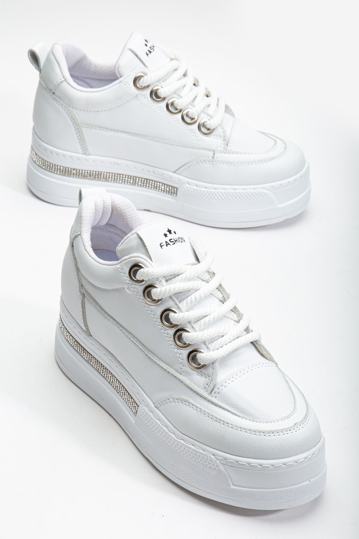 Granes Kadın Beyaz Gizli Topuk Sneaker