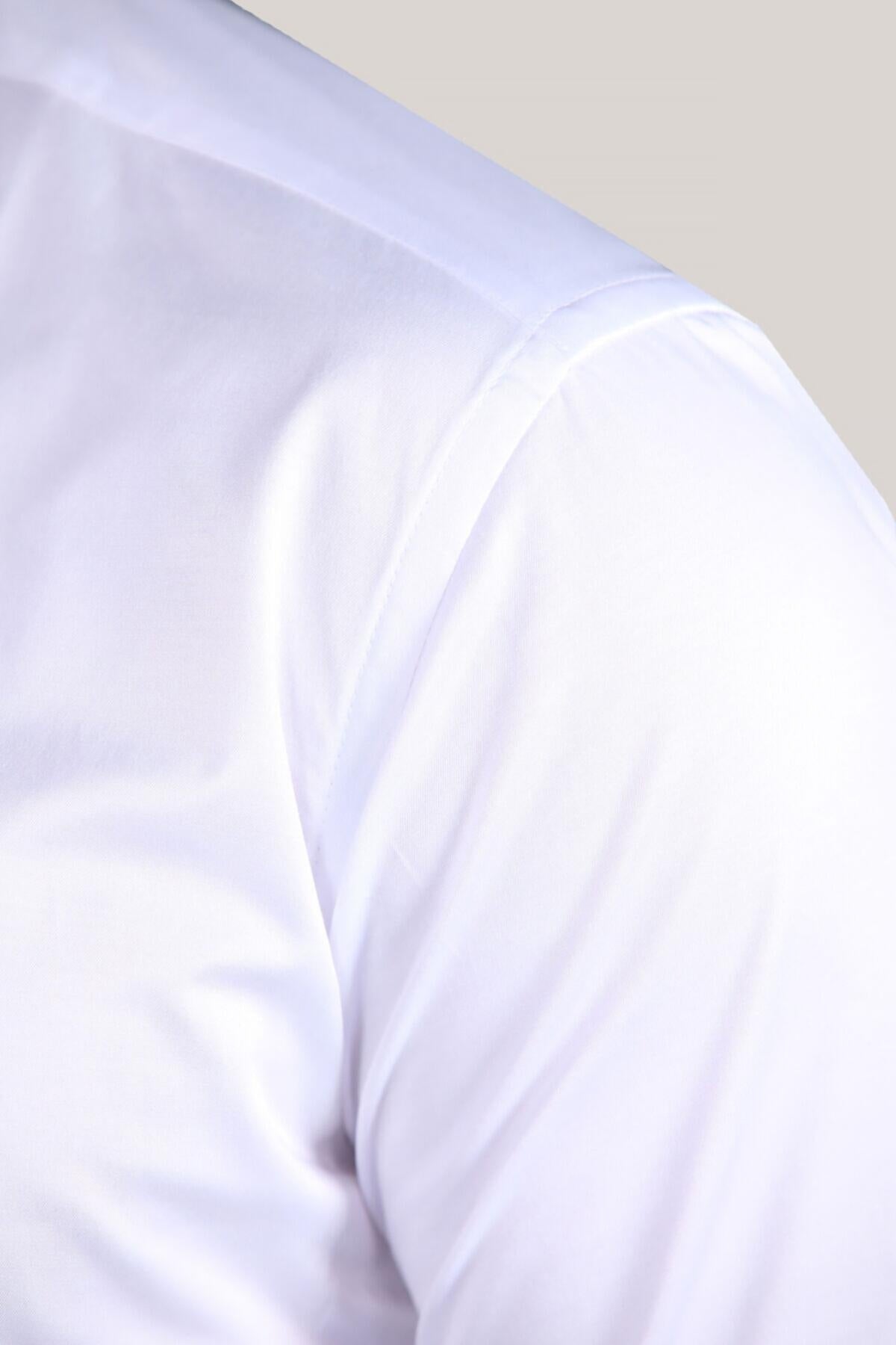 Erkek Saten Gömlek Beyaz