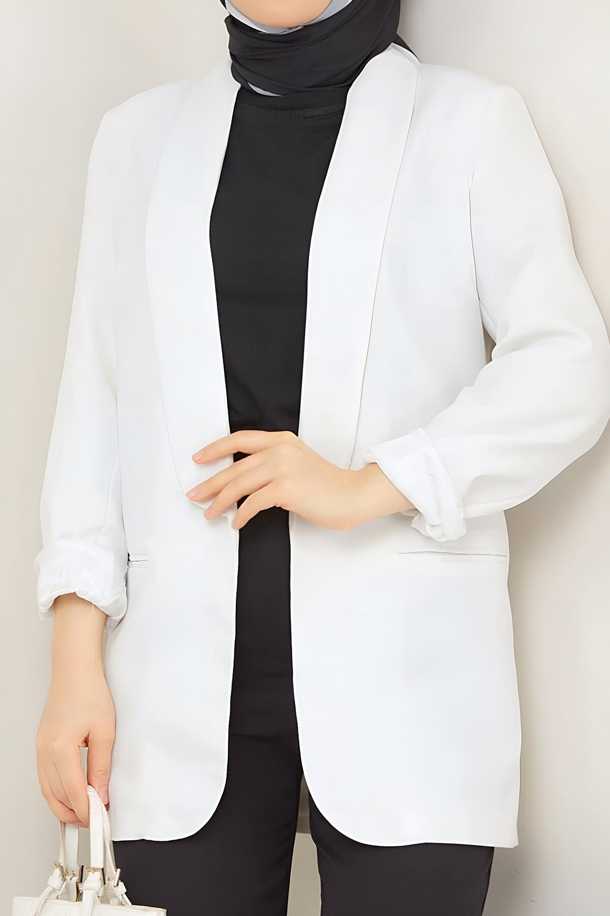 Kadın Mendil Yaka Blazer Ceket