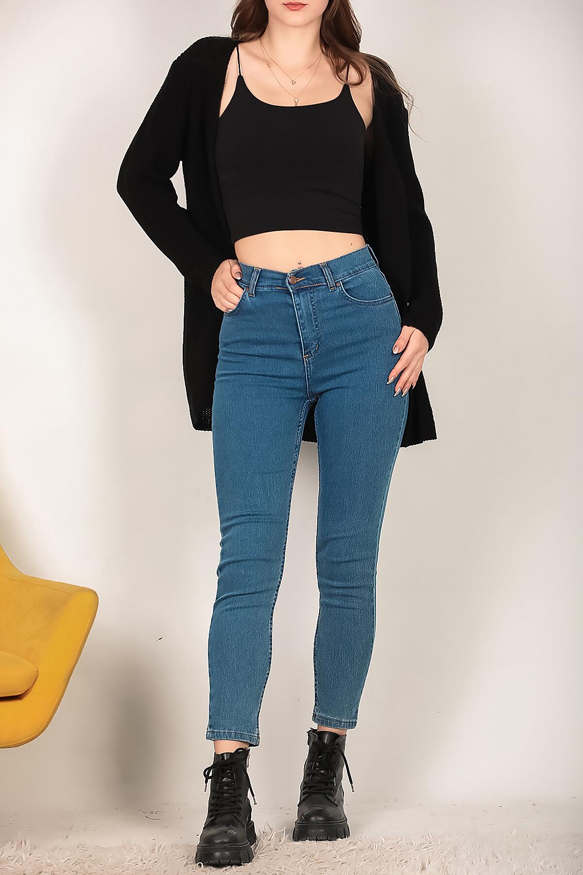 Kadın Likralı Mom Jeans Pantolon