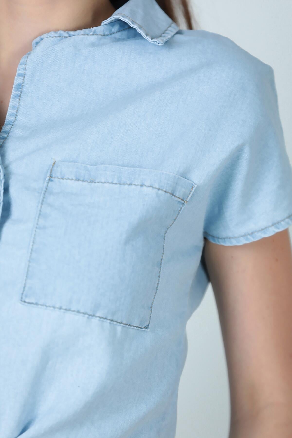 Kadın Bağlamalı Gömlek Kot