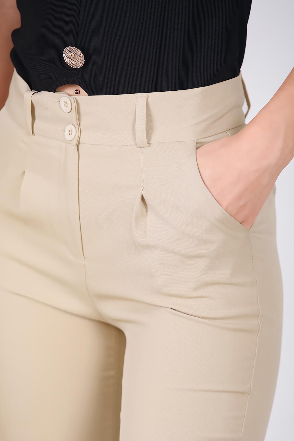 Kadın Çift Düğmeli Pantolon