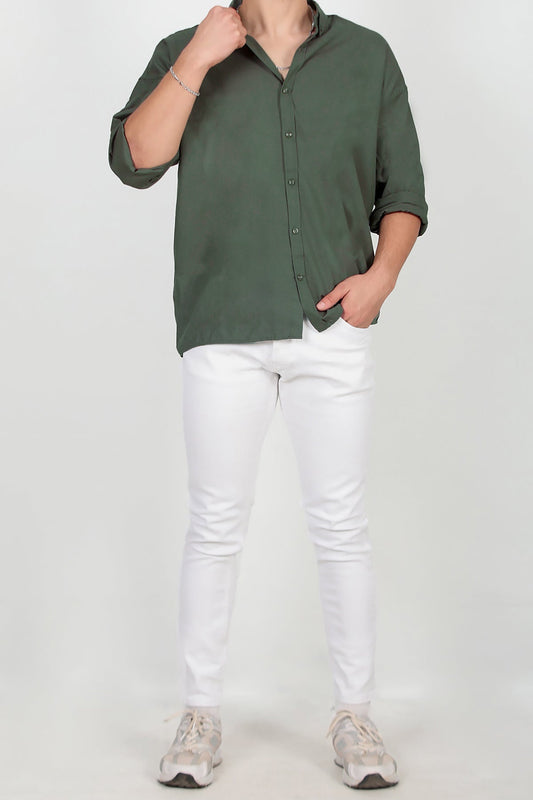 Erkek Uzun Kol Gömlek Haki Çok Renkli