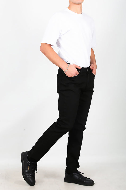 Erkek Boru Paça Kot Pantolon Siyah