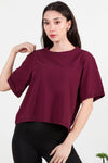 Kadın Bisiklet Yaka T-Shirt Bordo