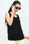 Kadın Kalın Askılı Tshırt Siyah