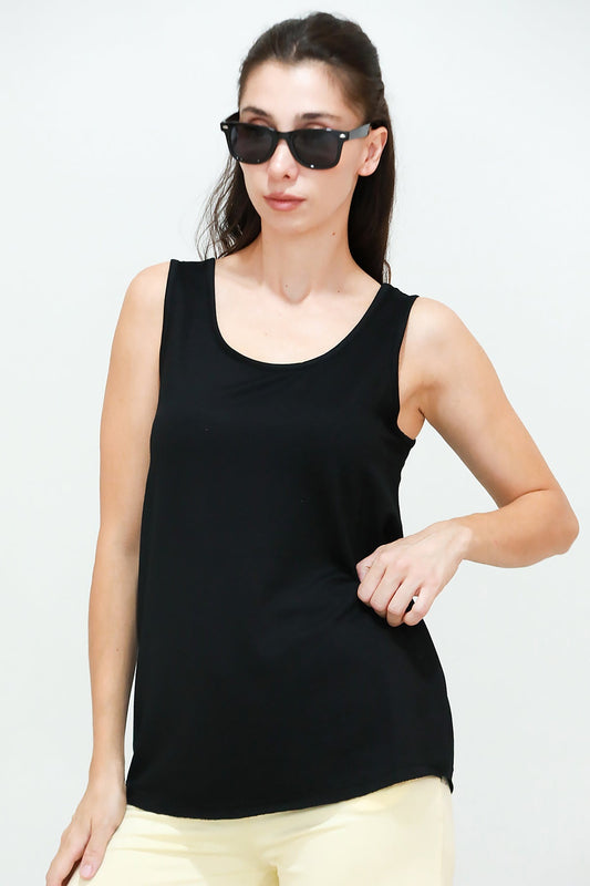 Kadın Kalın Askılı Tshırt Siyah