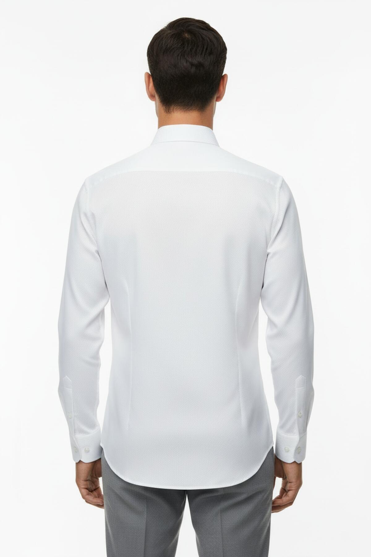 Erkek Petekli Gömlek Beyaz
