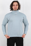 Erkek Dik Yaka Bel Kol Lastikli Şardonlu Sweat Mint