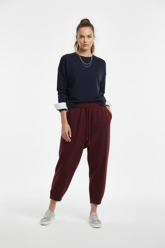 Kadın Paça Detay Şalvar Bordo