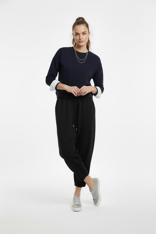 Kadın Paça Detay Şalvar Siyah