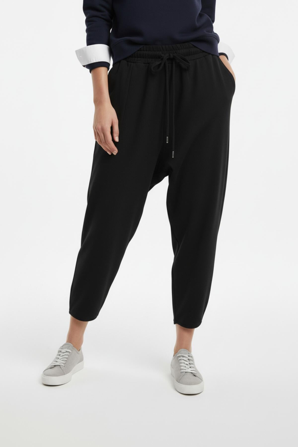 Kadın Paça Detay Şalvar Siyah