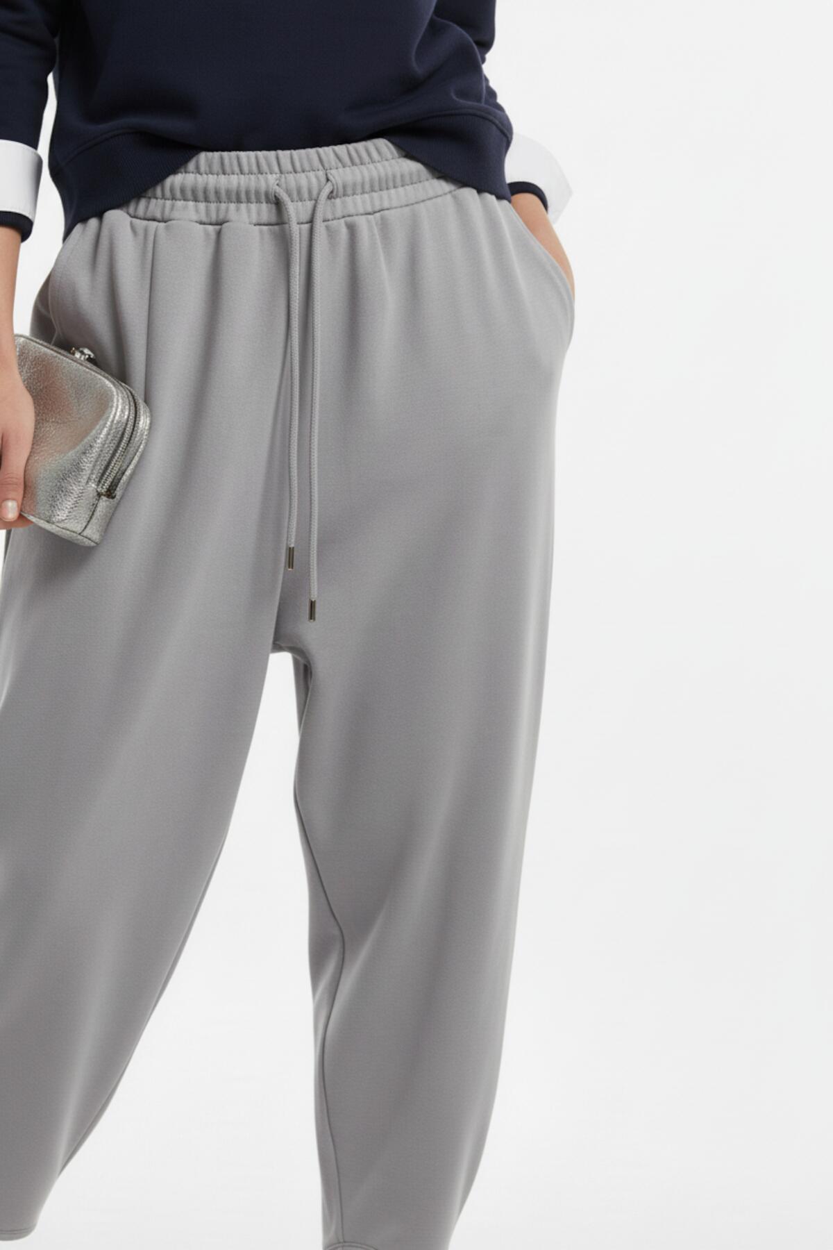 Kadın Paça Detay Şalvar Gri