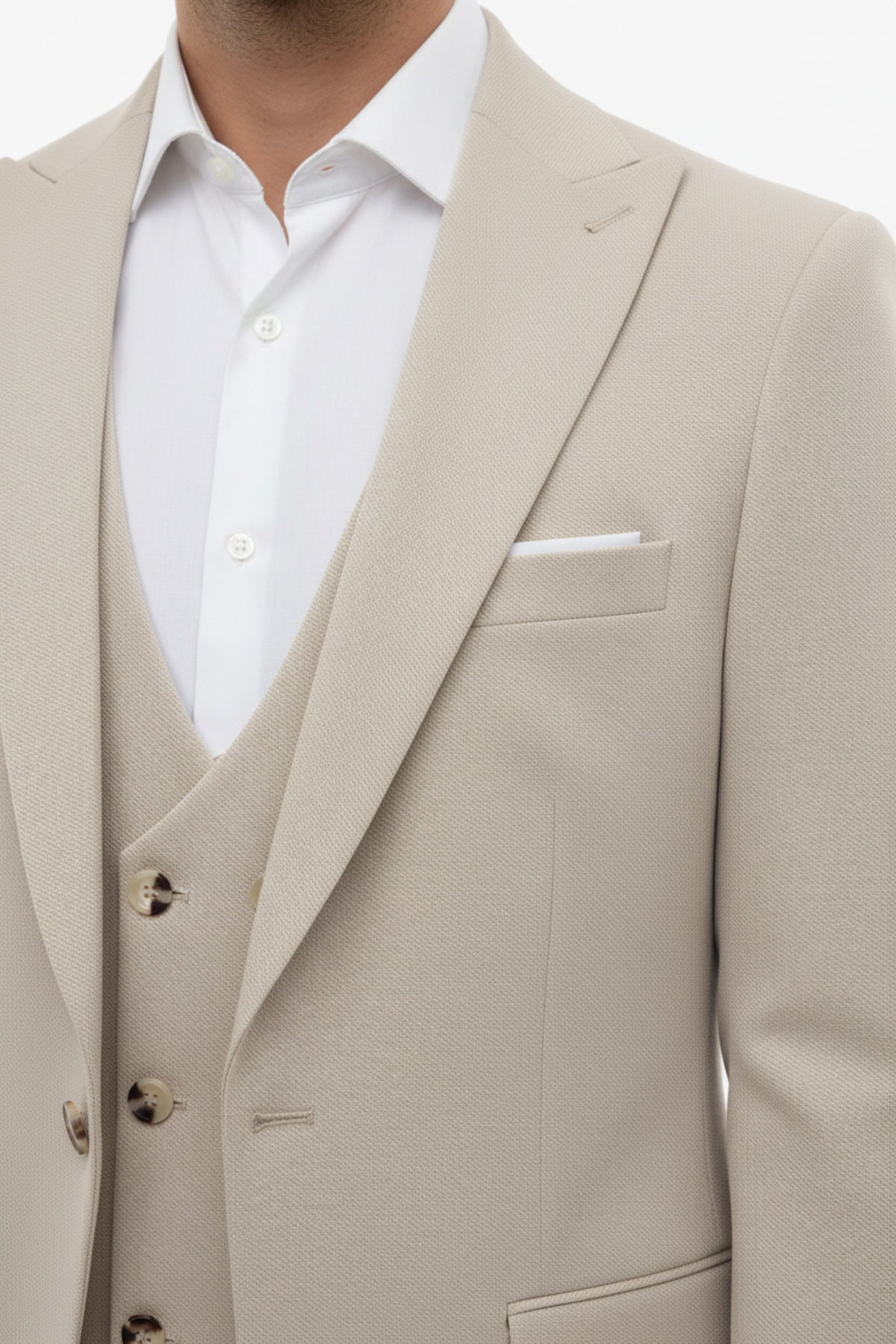 Erkek Petek 3Lü Takım Bej