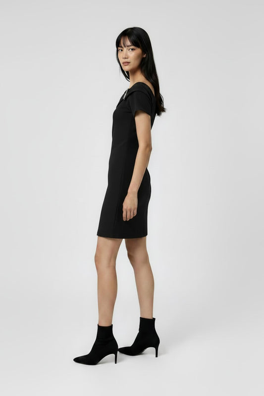 Kadın Ottoman İğne Tokalı Elbise Siyah