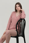 Kadın Müslin Kruvaze Kimono Tunik Pembe