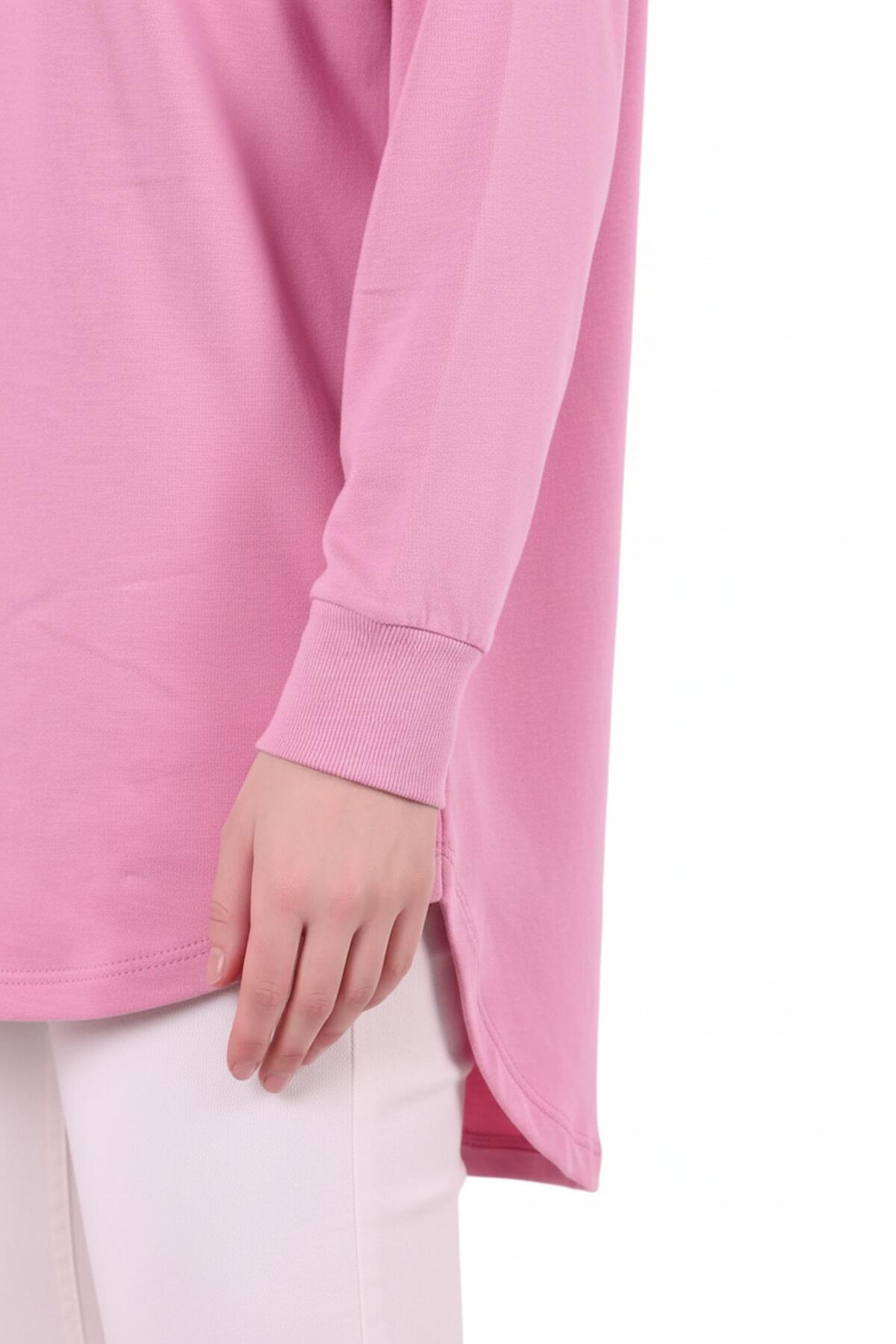 Kadın Eteği Oval 2Iplik Love Baskılı Sweat Pembe