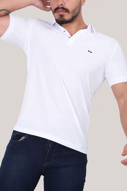 Erkek Polo Yaka T-shirt Beyaz