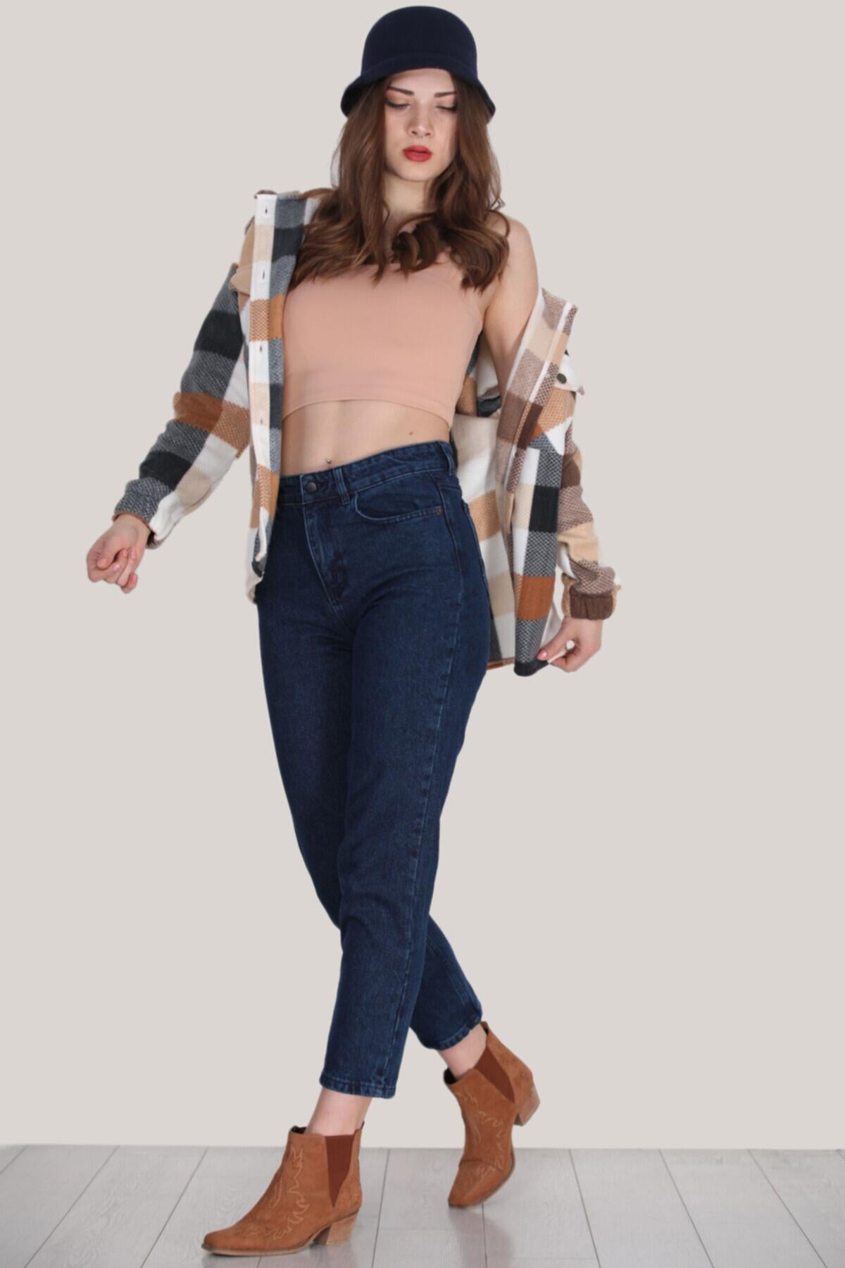 Kadın Mom Jeans Pantolon