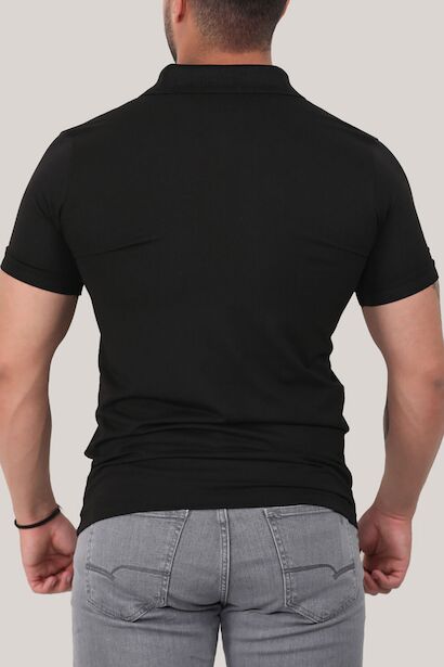 Erkek Polo Yaka T-shirt Siyah