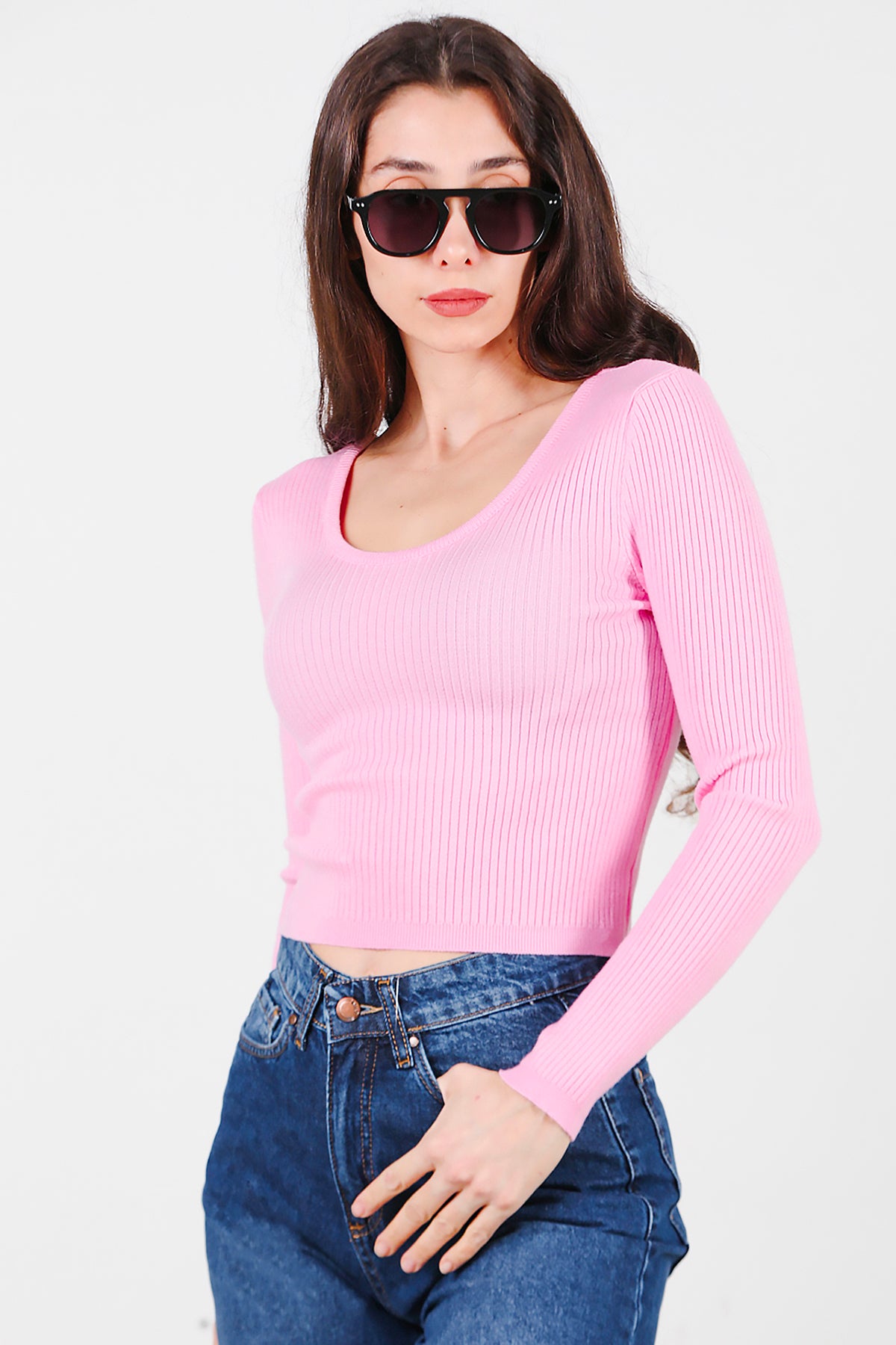 Kadın Triko Bluz Pembe