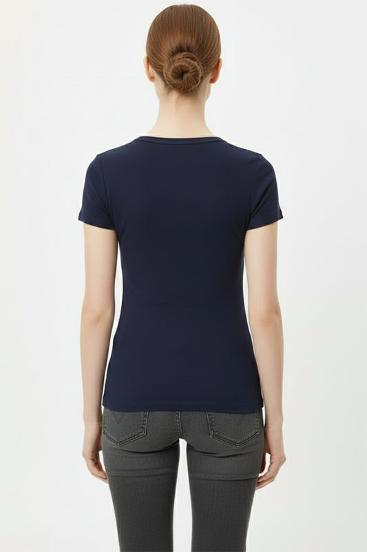 Kadın Önü Düğmeli Patlı Bady Bluz Lacivert