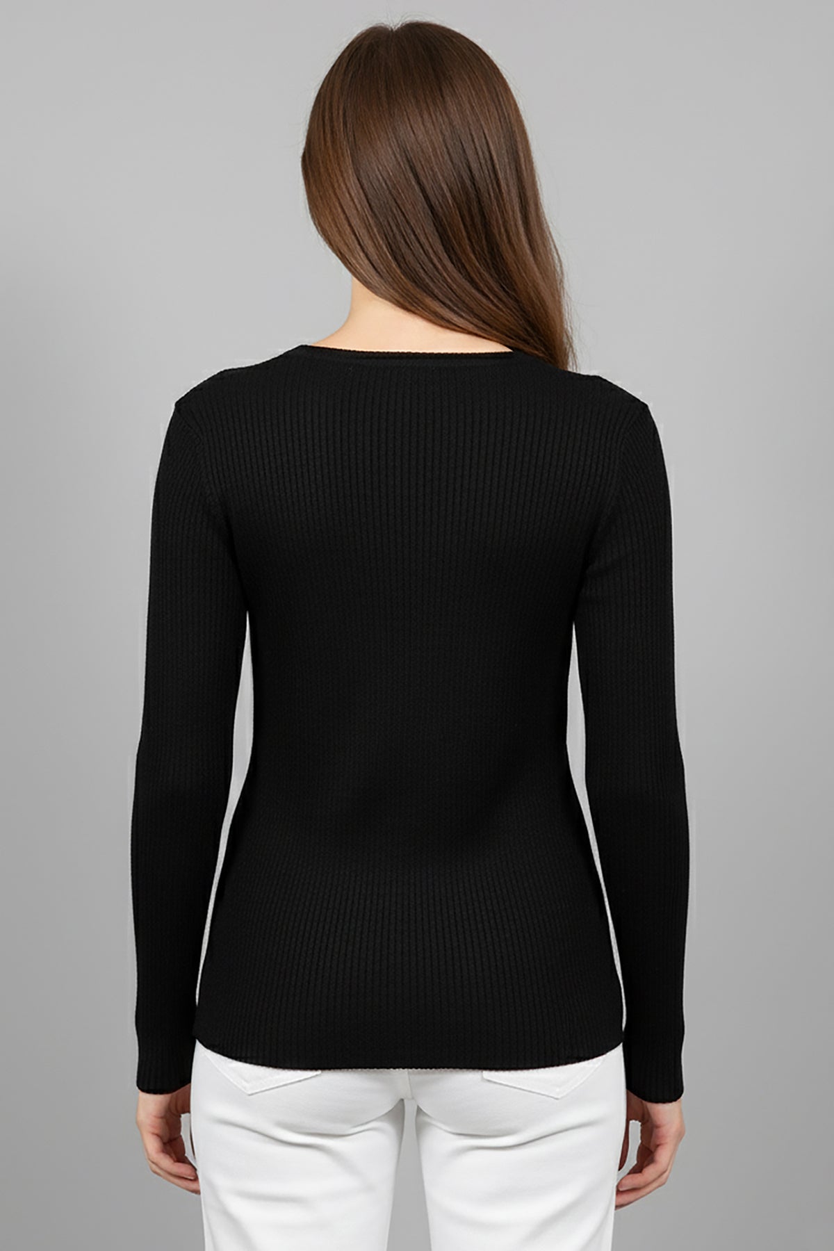 Büyük Beden Çiçek Taş İşlemeli Bluz Siyah