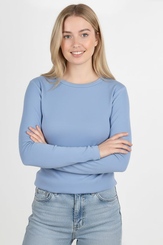 Gripelle Kadın Parmak Geçmeli Bluz Mavi