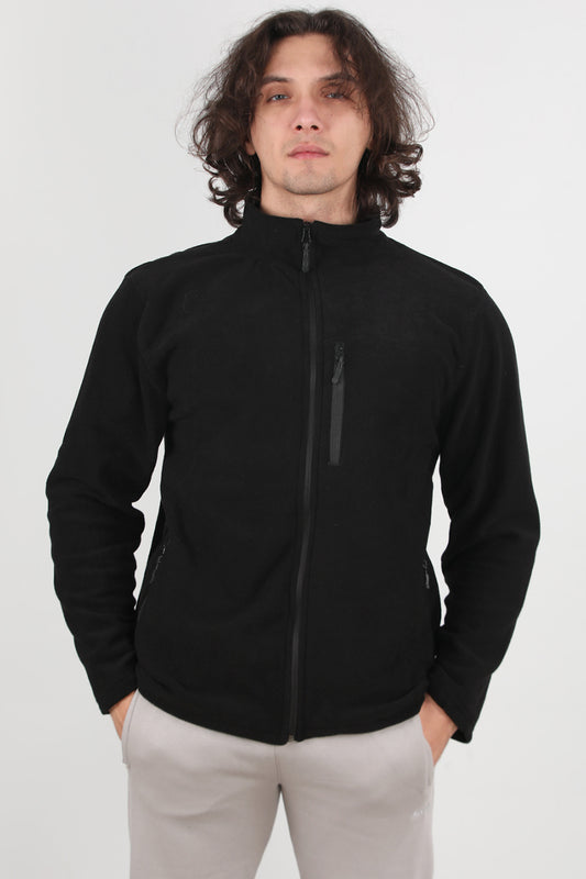 Winterwear Erkek Büyük Beden 3iplik Polar Ceket Siyah