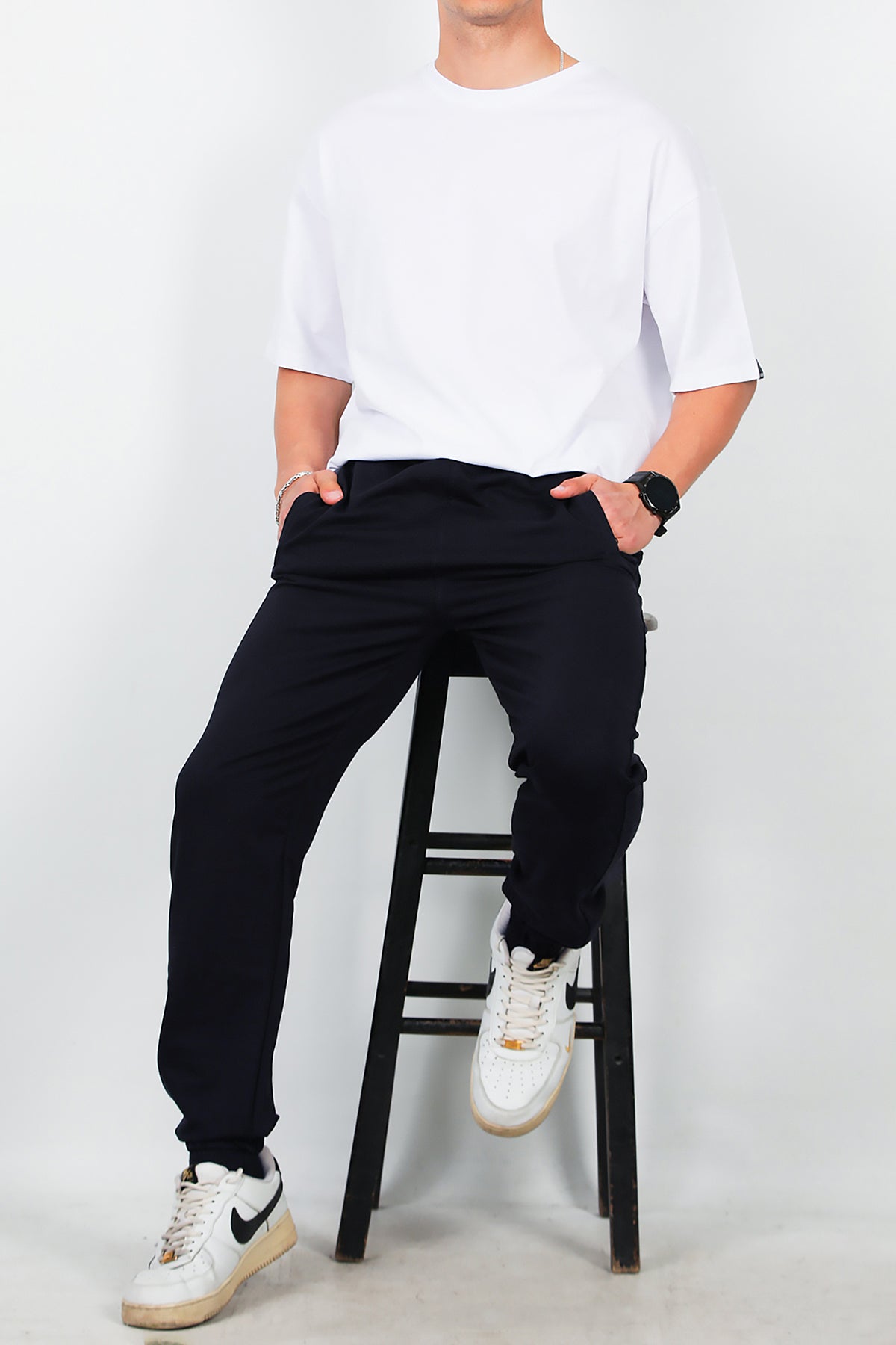 Erkek Bel Paça Lastikli Eşofman Lacivert