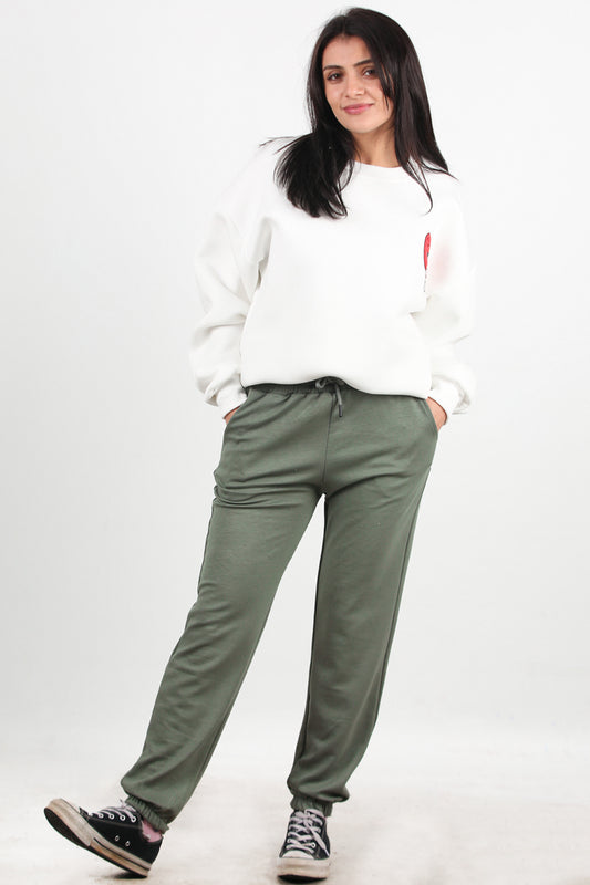 Move Kadın Paça Lastikli Eşofman Haki