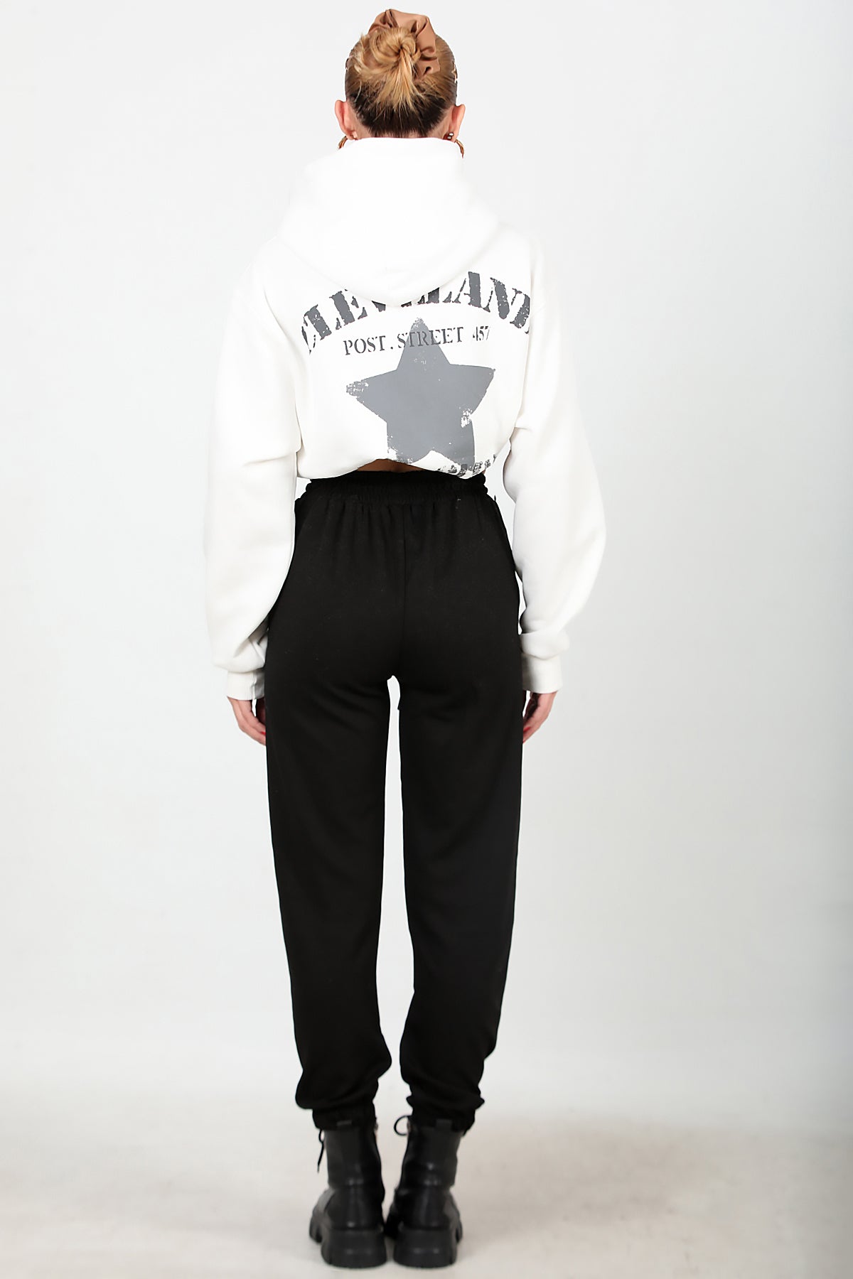 Kadın Paça Lastikli Eşofman Siyah