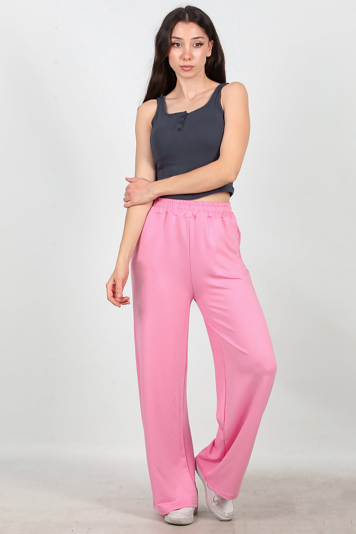 Kadın Bol Paça Cepli Eşofman Pembe