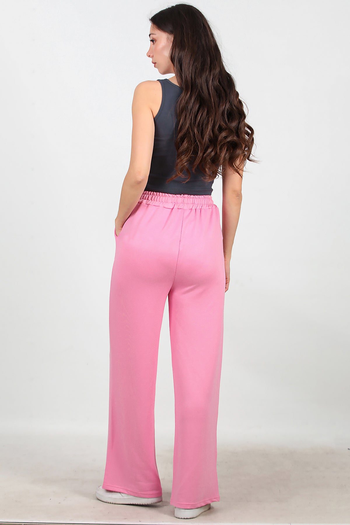 Kadın Bol Paça Cepli Eşofman Pembe