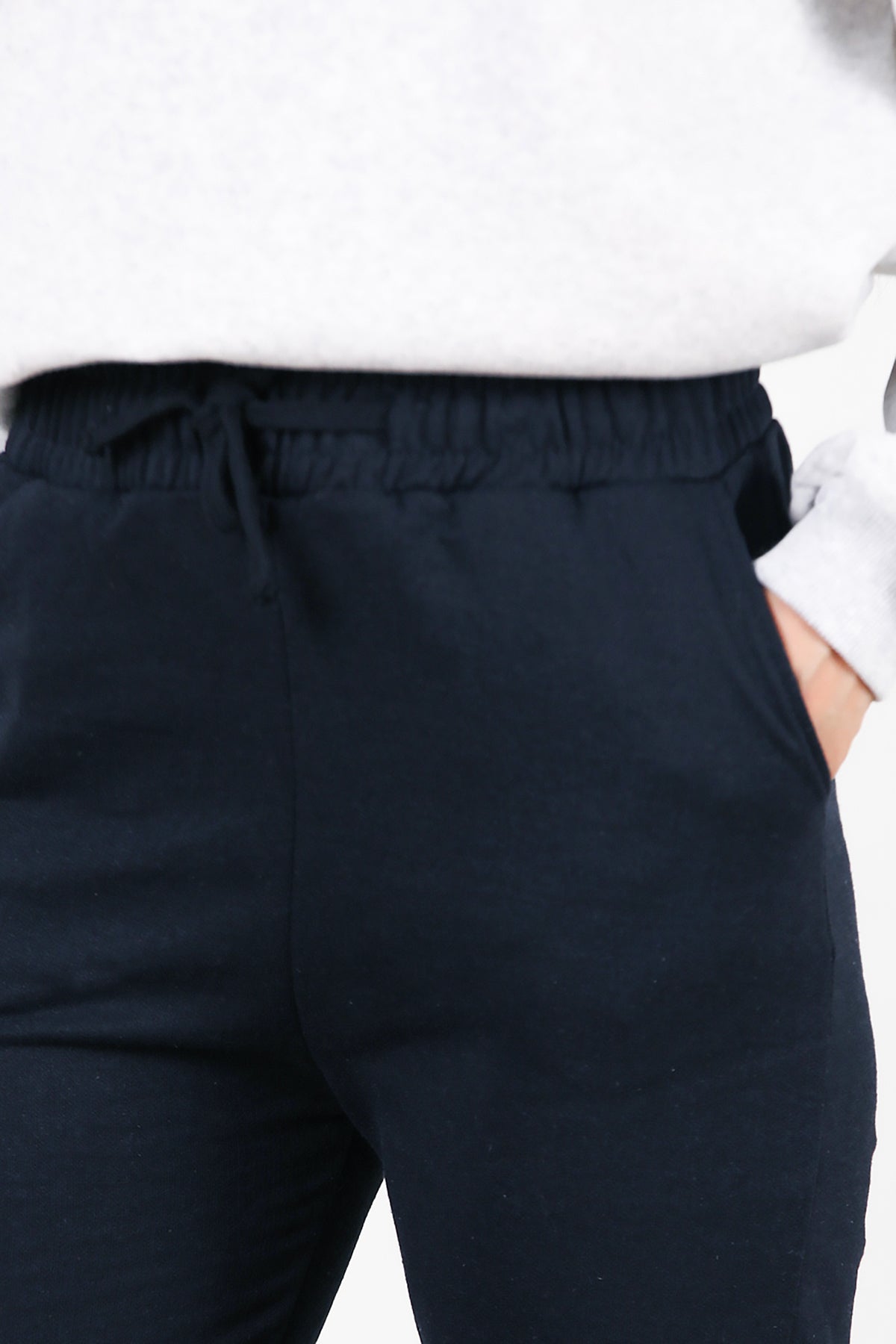 Kadın Bel Paça Lastikli Üç İplik Eşofman Lacivert