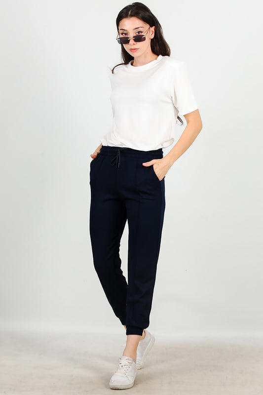 Kadın Paça Manşet Çimalı Eşofman Lacivert