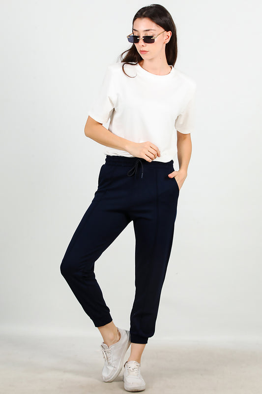 Kadın Paça Manşet Çimalı Eşofman Lacivert