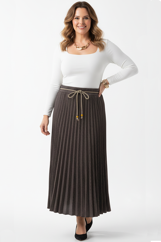 Büyük Beden Su Yolu Uzun Etek Bordo