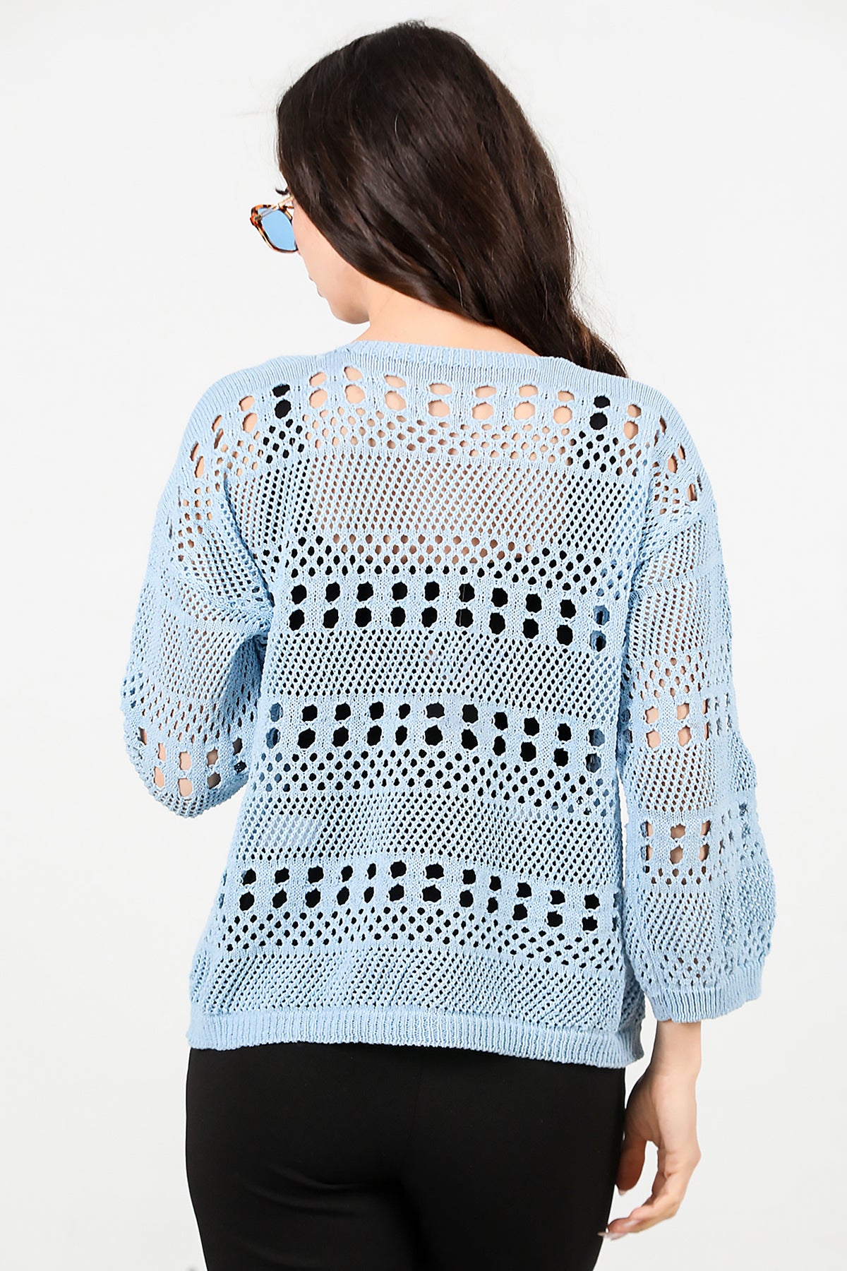 Kadın Önü Bağlamalı Hırka Mavi