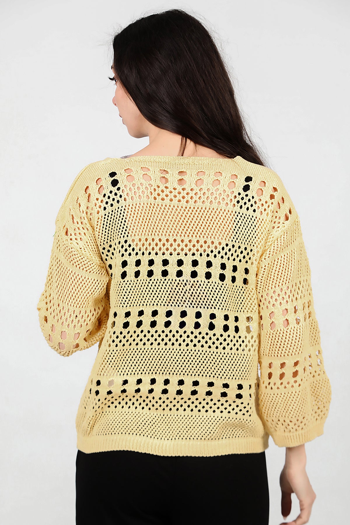 Kadın Önü Bağlamalı Hırka Sarı