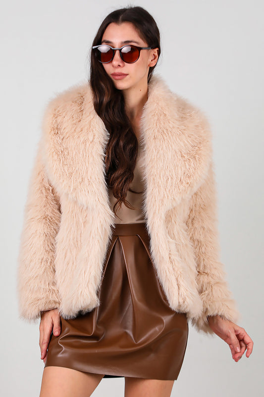 Kadın Kemerli Kürk Mont Taş