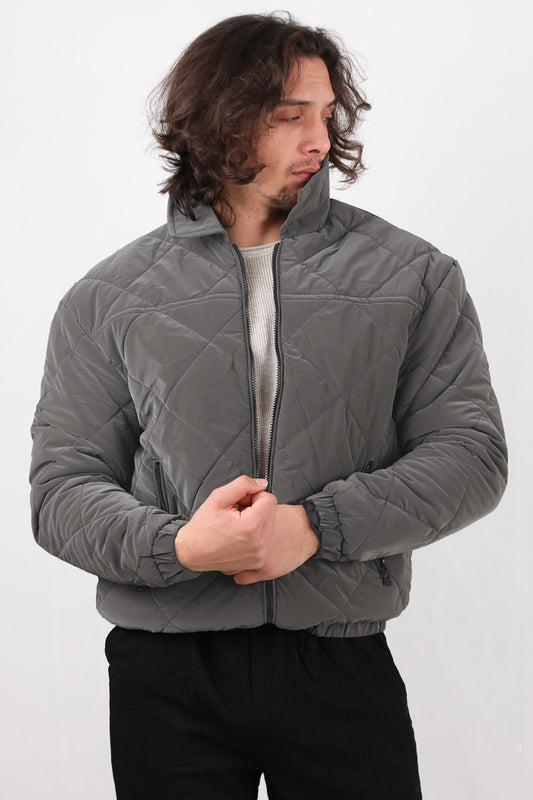 Quilted Erkek Kapiton Mont Füme