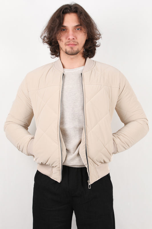 Ribbed Erkek Kol Bel Manşetli Mont Taş