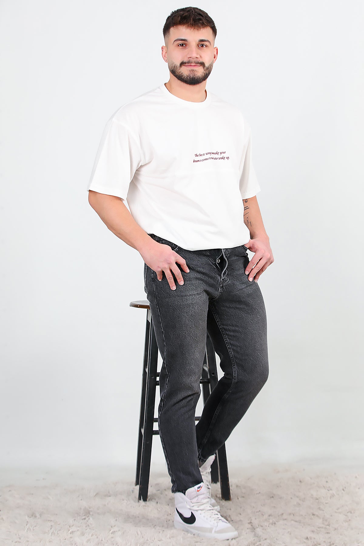 Erkek Boyfriend Kot Pantolon Siyah