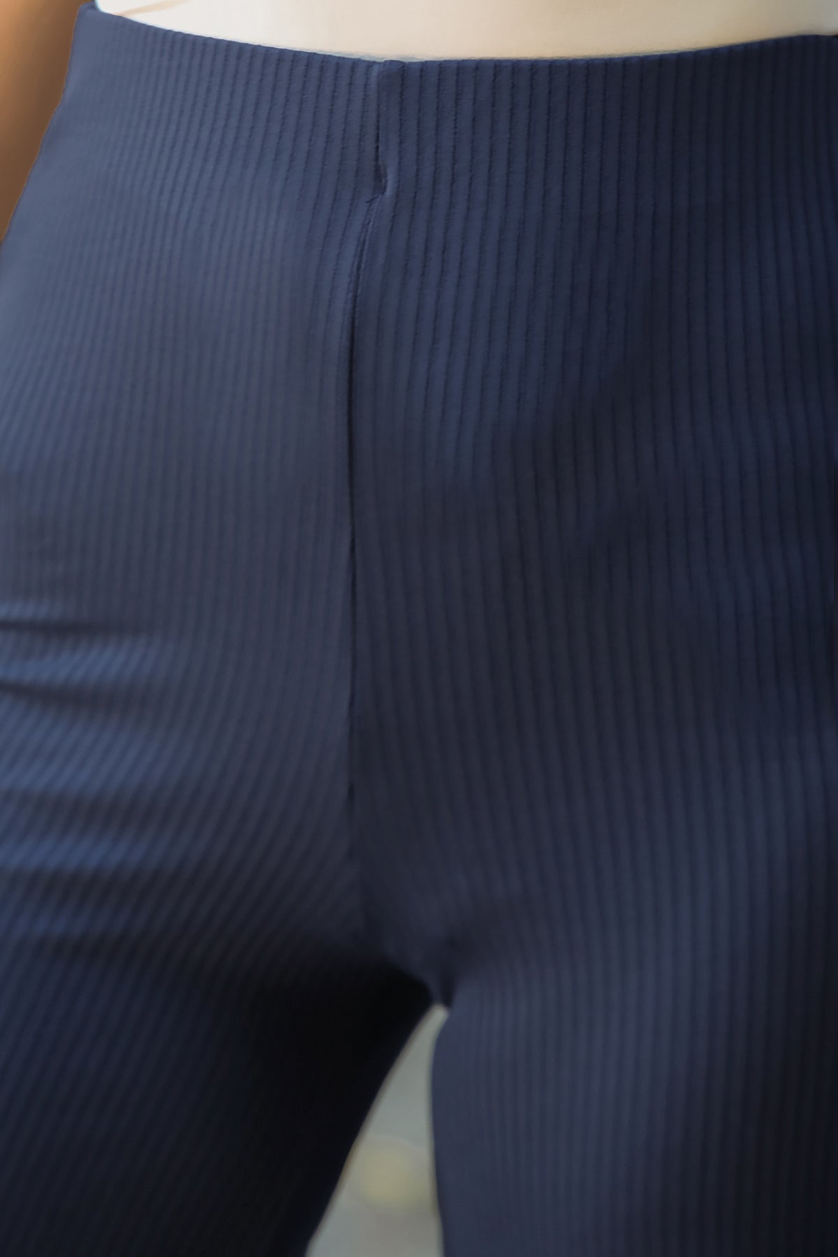 Kadın Bol Paça Fitilli Pantolon Lacivert