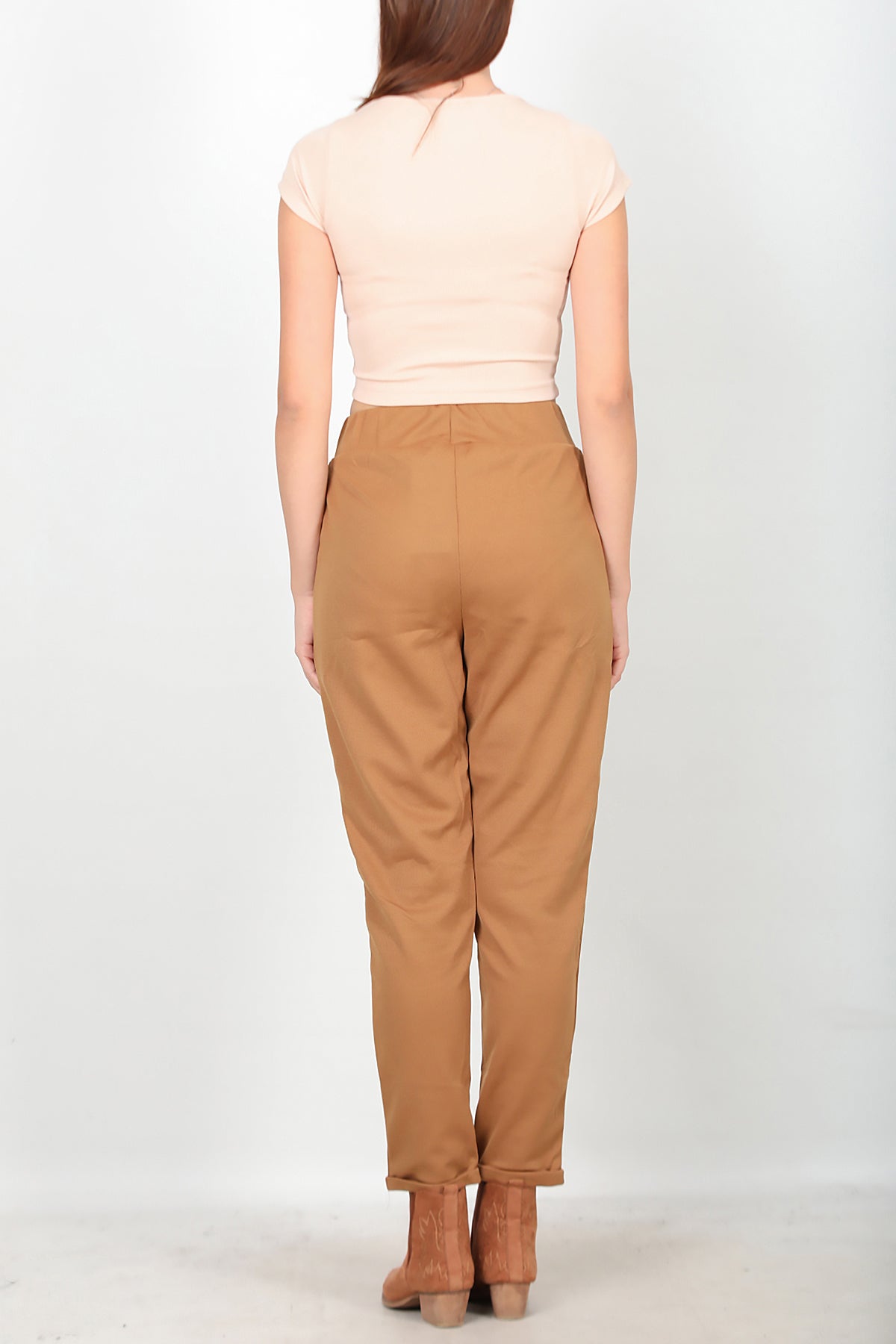 Kadın Duble Paça Pantolon Camel