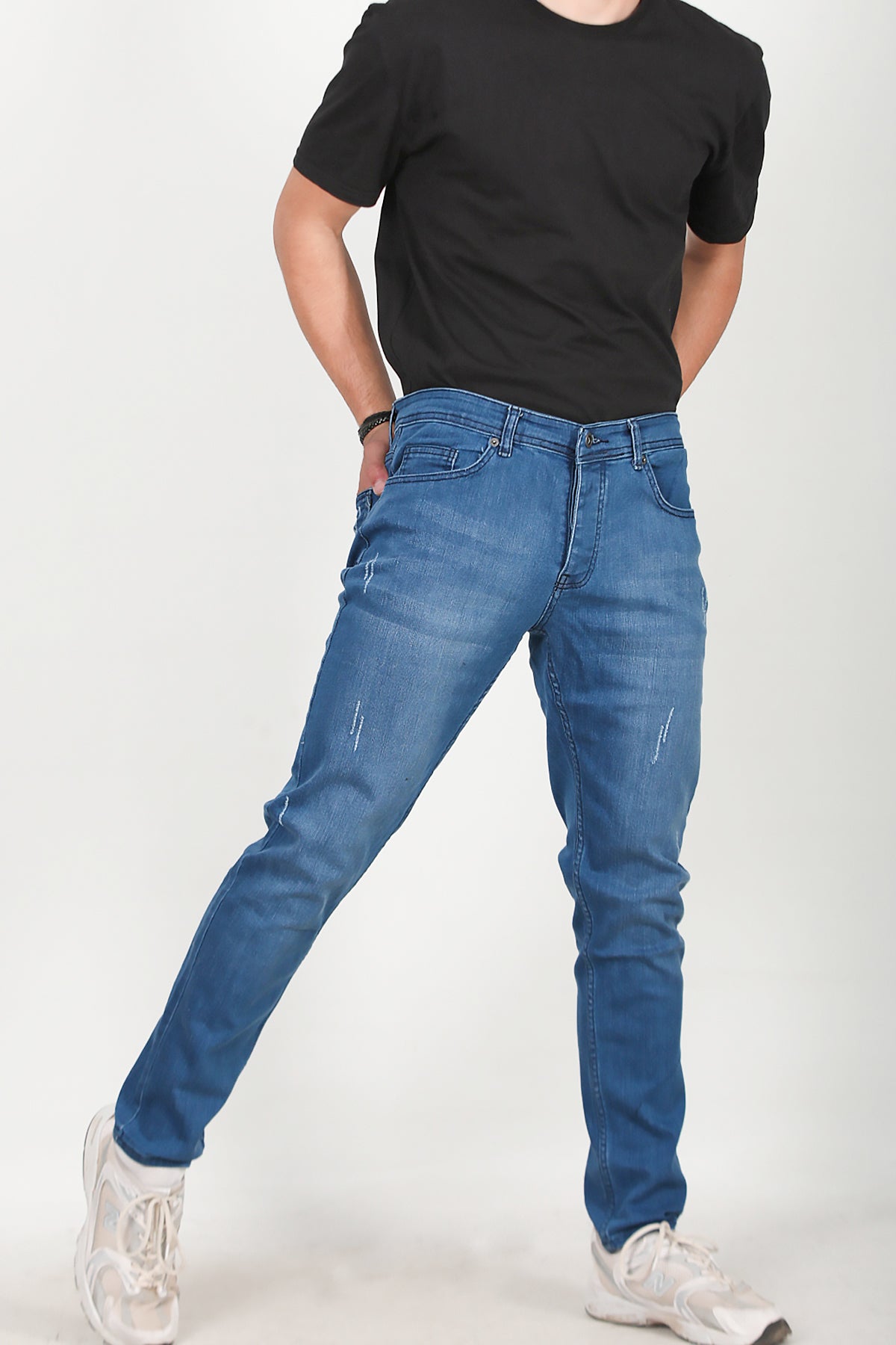 Erkek Tırnaklı Kot Pantolon Lacivert