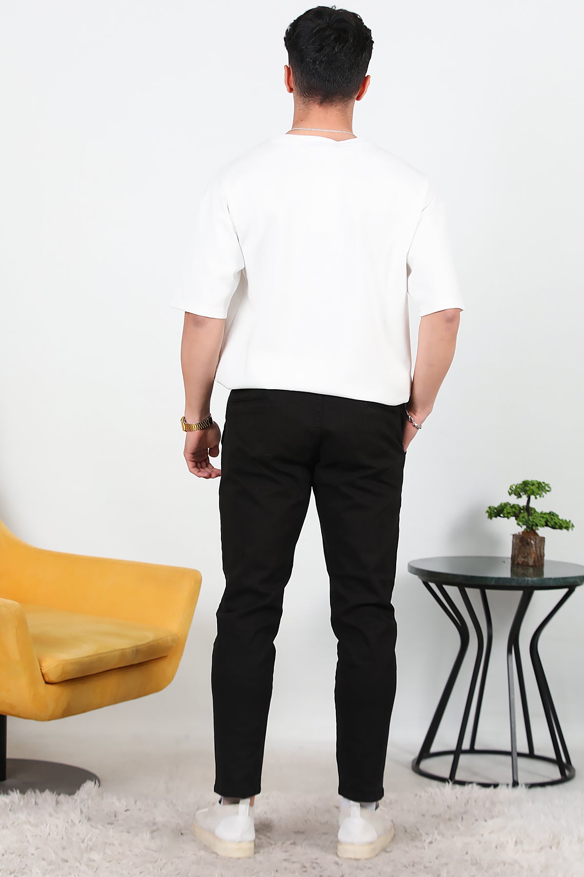 Erkek Bel Lastikli Jagger Pantolon Siyah