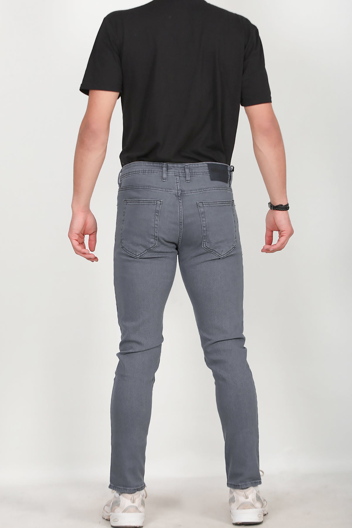 Erkek Tırnaklı Kot Pantolon Gri