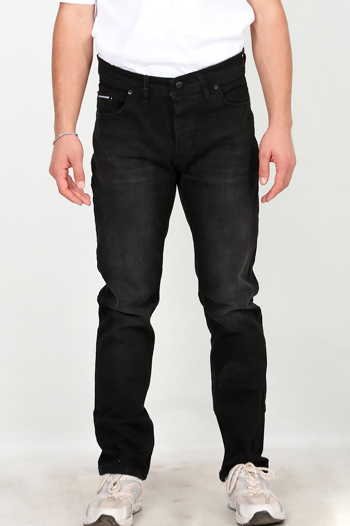 Erkek Yıkamalı Boru Paça Pantolon Siyah